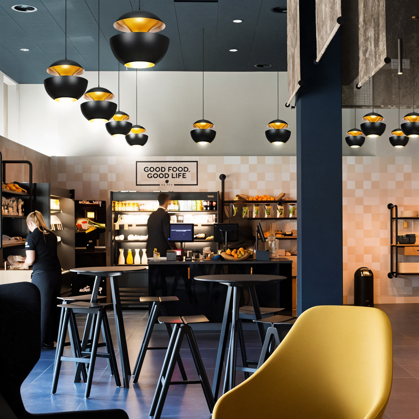 Appel hanglamp - zwart wit zon hanglamp - artistieke e27 hanglamp