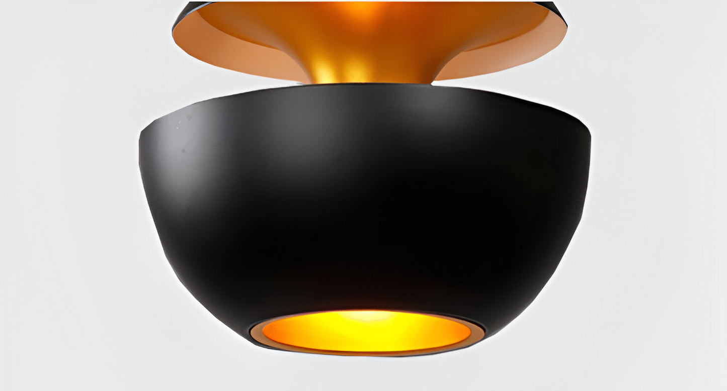 Appel hanglamp - zwart wit zon hanglamp - artistieke e27 hanglamp