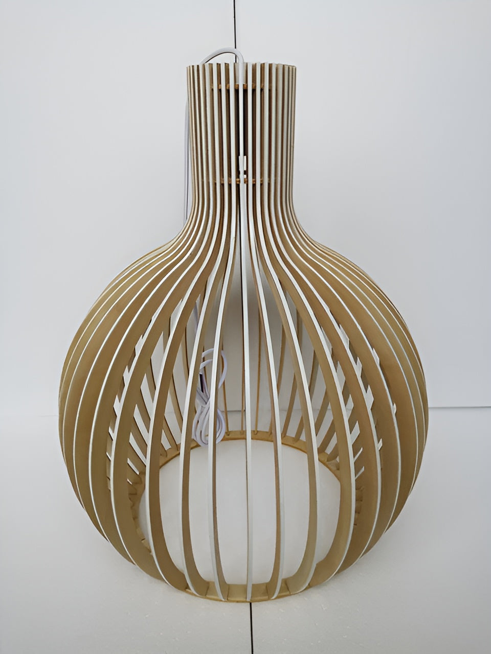 CageGlitz hanglamp - vintage geïnspireerde houten hanglamp