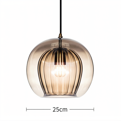 Glazen hanglamp ClearLuxe - vintage hanglampen woonkamer - bolvormige lamp