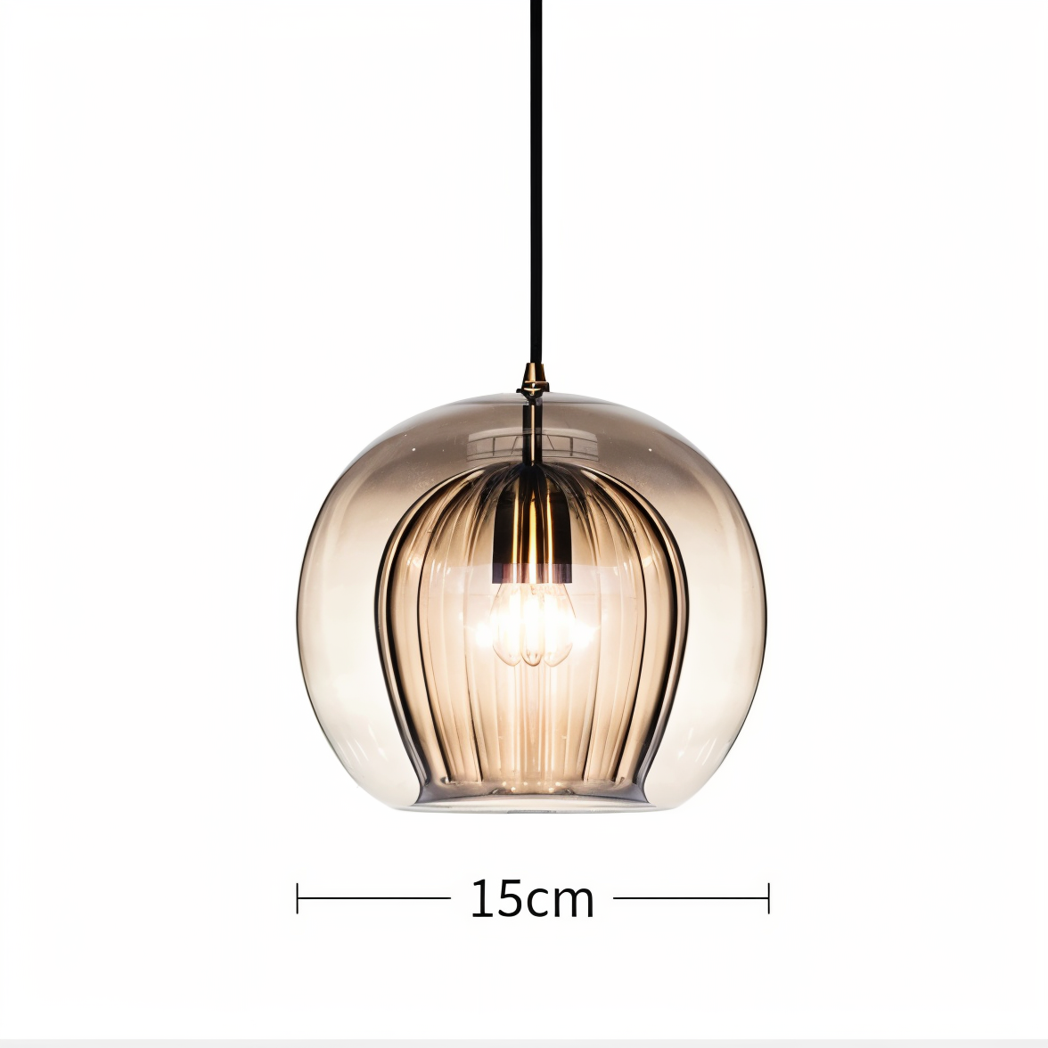 Glazen hanglamp ClearLuxe - vintage hanglampen woonkamer - bolvormige lamp