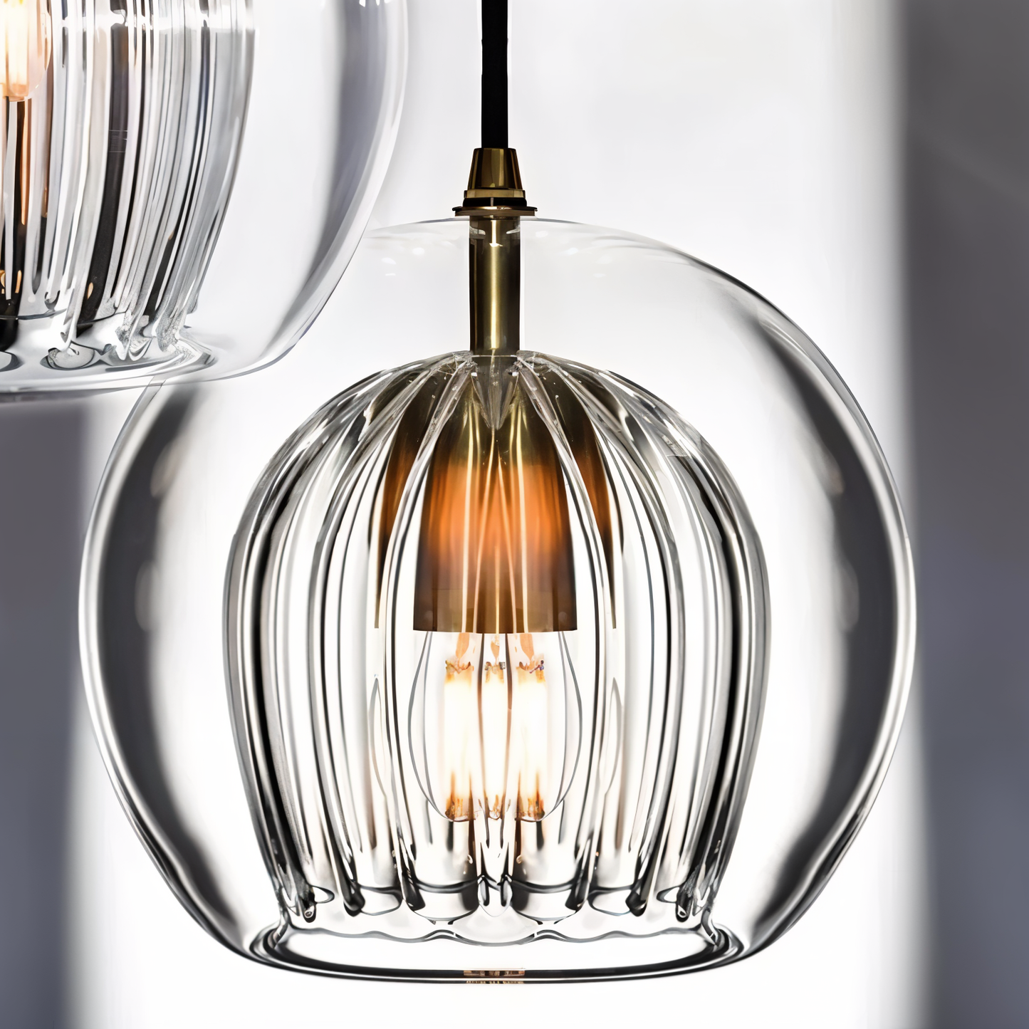 Glazen hanglamp ClearLuxe - vintage hanglampen woonkamer - bolvormige lamp