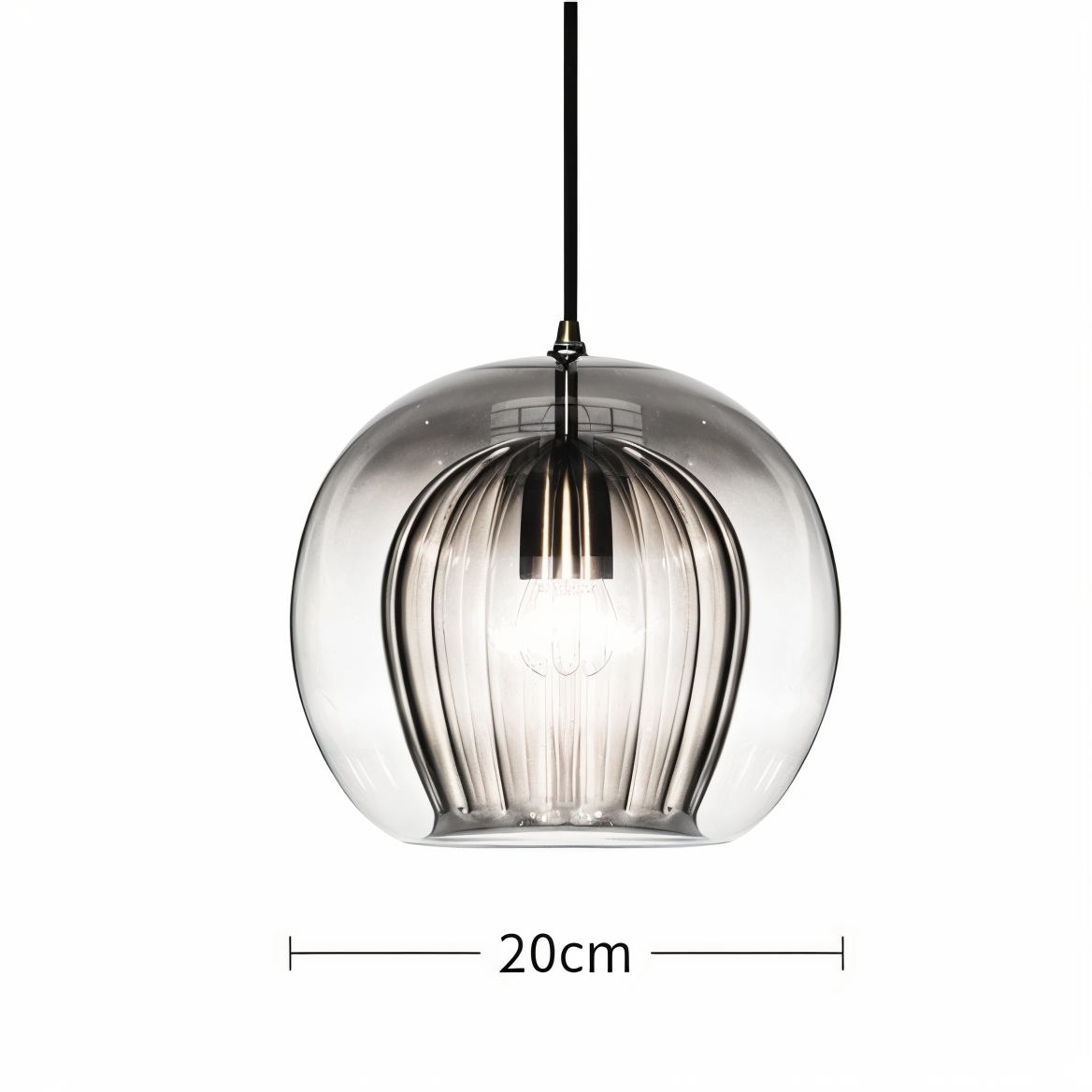 Glazen hanglamp ClearLuxe - vintage hanglampen woonkamer - bolvormige lamp
