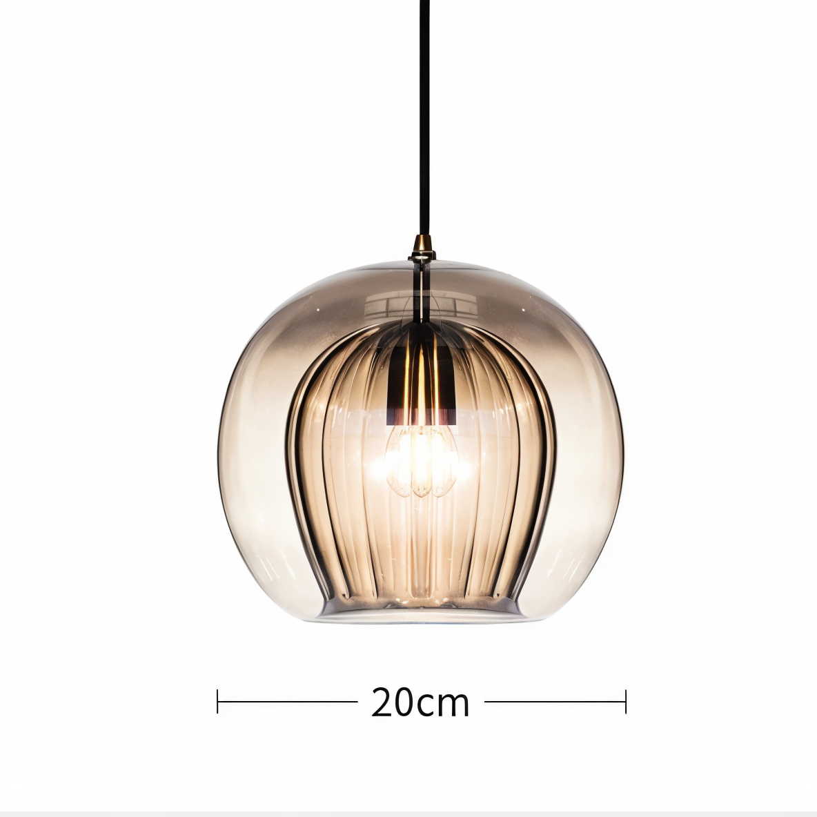 Glazen hanglamp ClearLuxe - vintage hanglampen woonkamer - bolvormige lamp