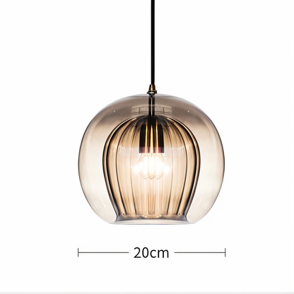 Glazen hanglamp ClearLuxe - vintage hanglampen woonkamer - bolvormige lamp