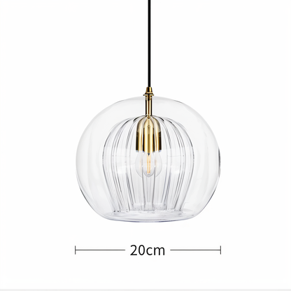 Glazen hanglamp ClearLuxe - vintage hanglampen woonkamer - bolvormige lamp
