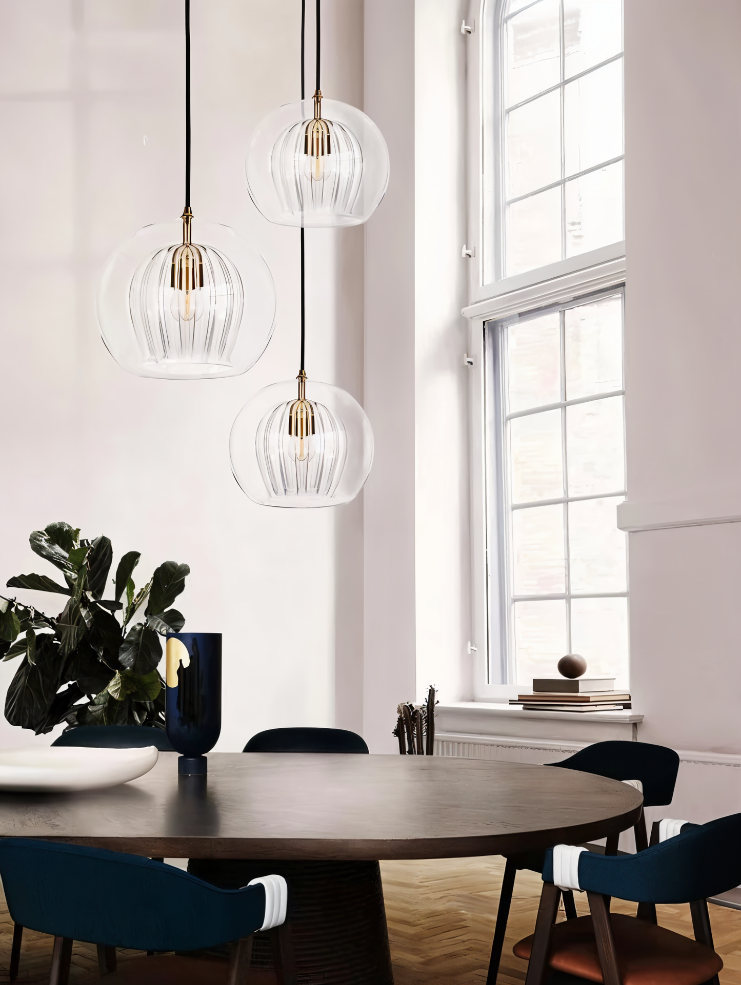Glazen hanglamp ClearLuxe - vintage hanglampen woonkamer - bolvormige lamp