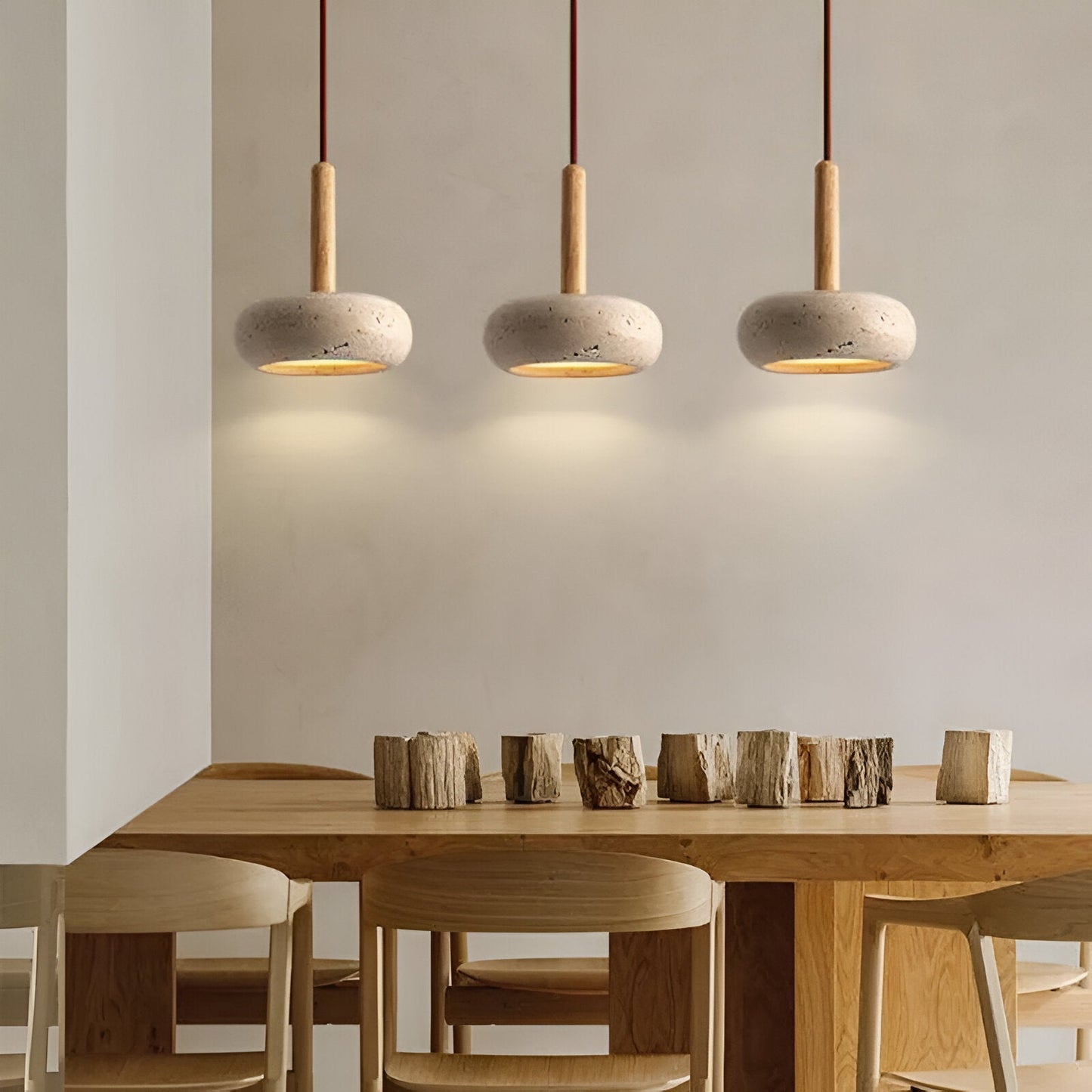 Travertin hanglamp crème - rond licht plafond - retro hanglamp