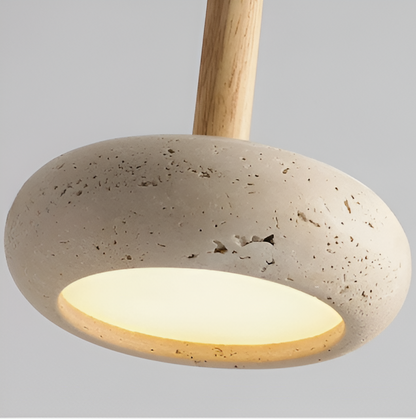 Travertin hanglamp crème - rond licht plafond - retro hanglamp