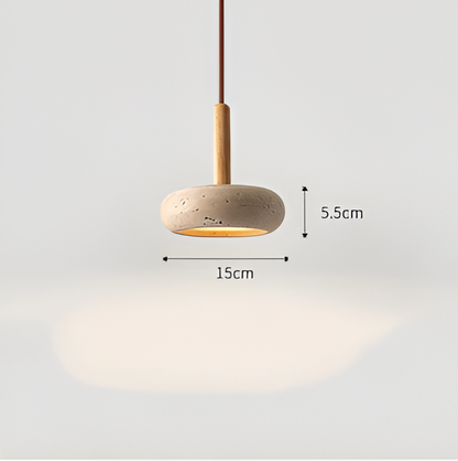 Travertin hanglamp crème - rond licht plafond - retro hanglamp