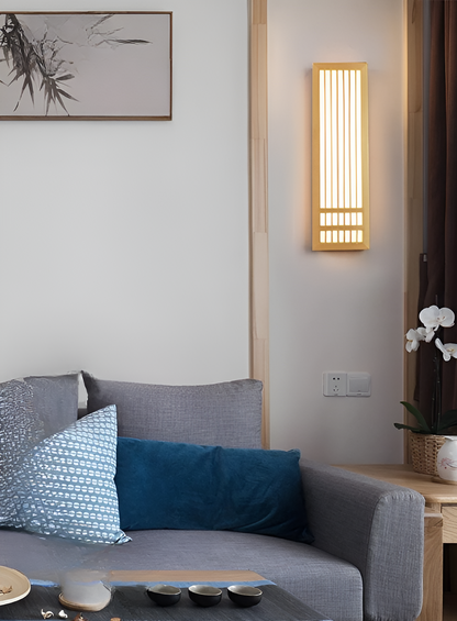 DoaGlow Japanse houten wandlamp - moderne houten & acryl Japanse verlichting