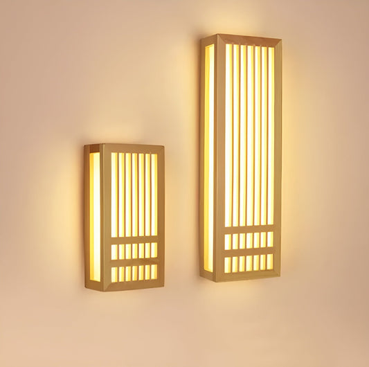 DoaGlow Japanse houten wandlamp - moderne houten & acryl Japanse verlichting