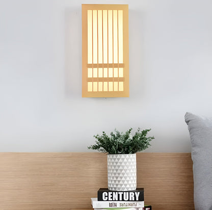 DoaGlow Japanse houten wandlamp - moderne houten & acryl Japanse verlichting