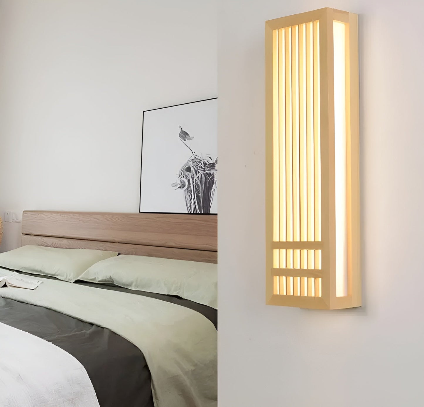 DoaGlow Japanse houten wandlamp - moderne houten & acryl Japanse verlichting