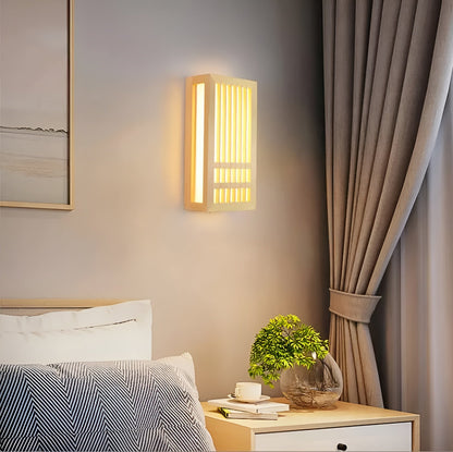 DoaGlow Japanse houten wandlamp - moderne houten & acryl Japanse verlichting