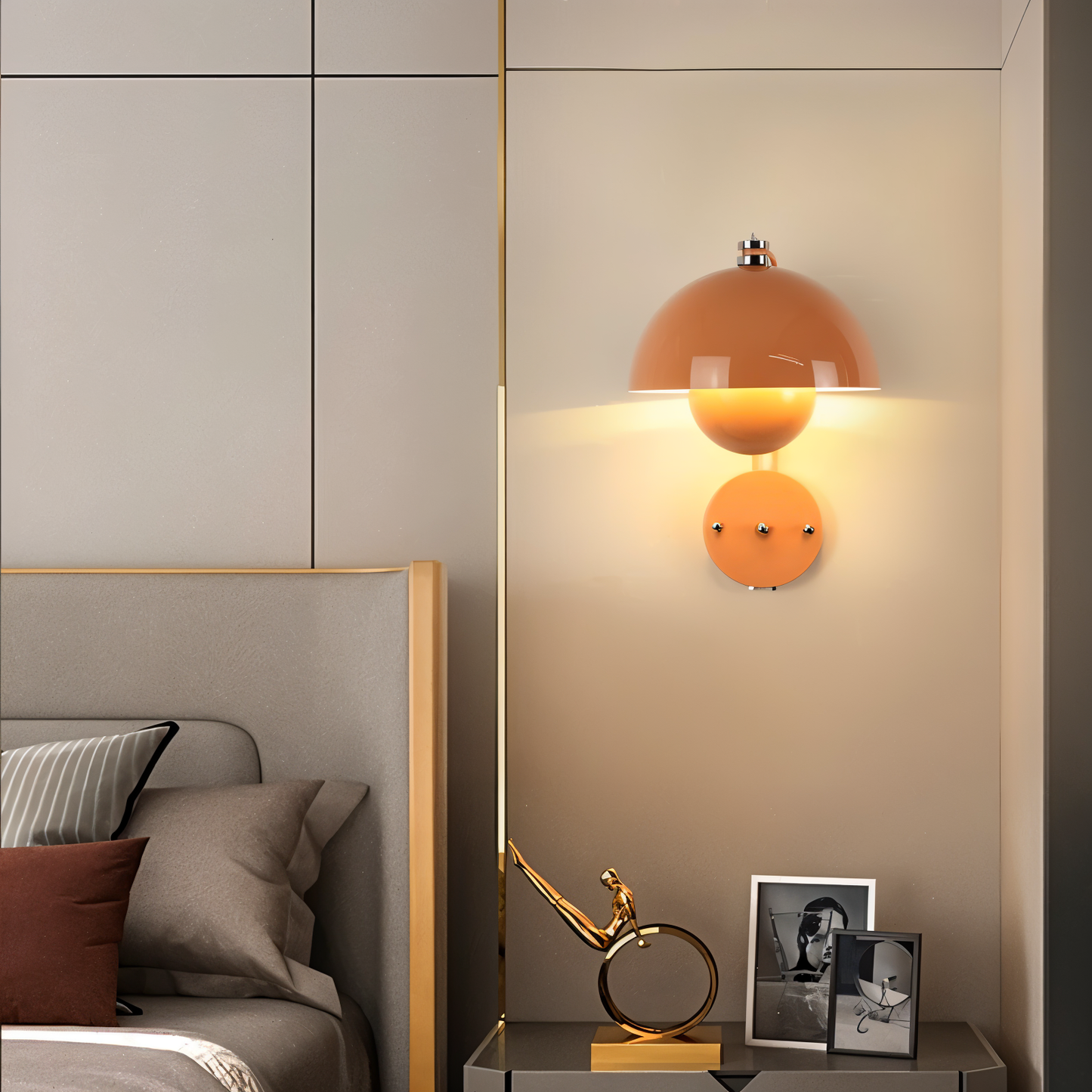 DomicBud wandlamp - bloemknop macaron wandlamp - stijlvolle ronde led lamp