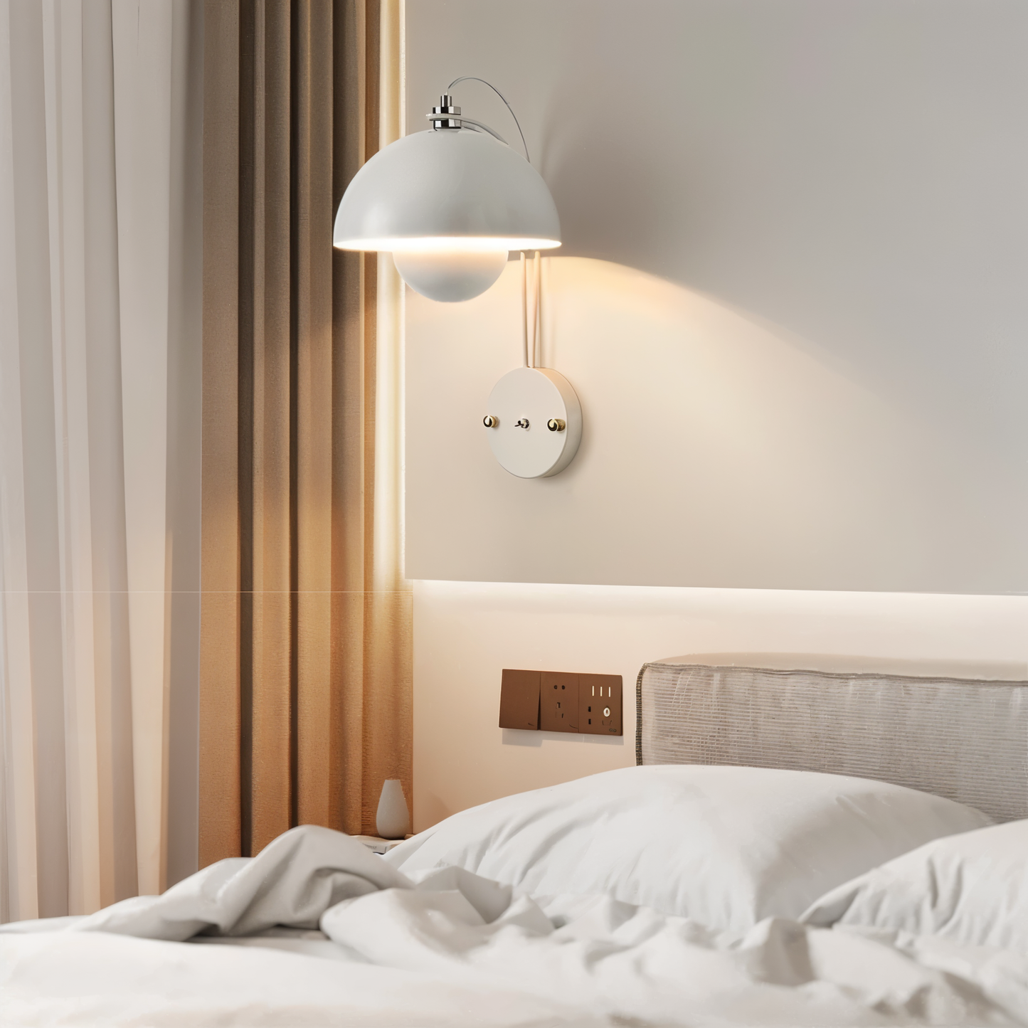 DomicBud wandlamp - bloemknop macaron wandlamp - stijlvolle ronde led lamp