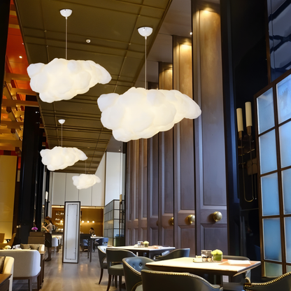 Dromerige wolken hanglamp - grillige zwevende witte wolken hanglamp