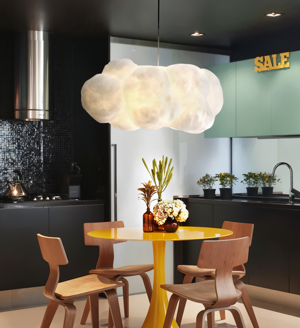 Dromerige wolken hanglamp - grillige zwevende witte wolken hanglamp