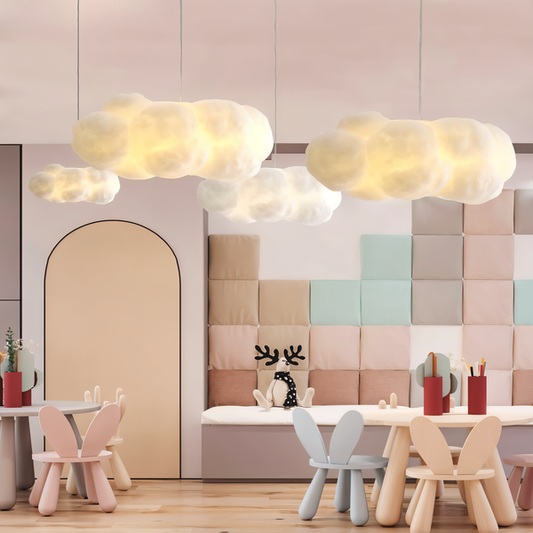 Dromerige wolken hanglamp - grillige zwevende witte wolken hanglamp