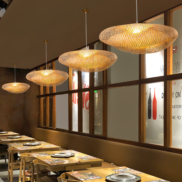 Ecolush plafondlamp - handgemaakte rotan hanglamp - rustieke boho lamp