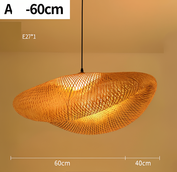 Ecolush plafondlamp - handgemaakte rotan hanglamp - rustieke boho lamp