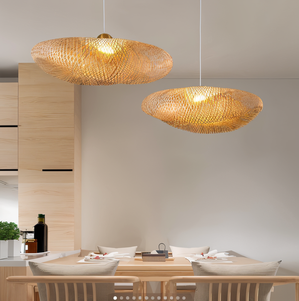 Ecolush plafondlamp - handgemaakte rotan hanglamp - rustieke boho lamp