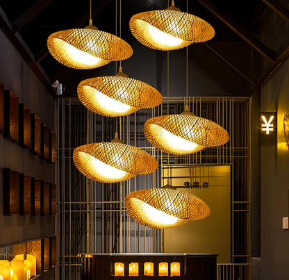 Ecolush plafondlamp - handgemaakte rotan hanglamp - rustieke boho lamp