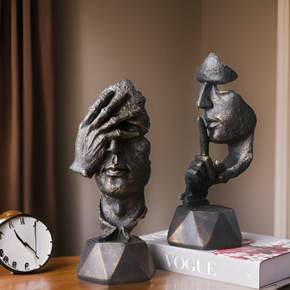 Expressive Face - creatieve abstracte gezichtssculptuur voor thuis en op kantoor