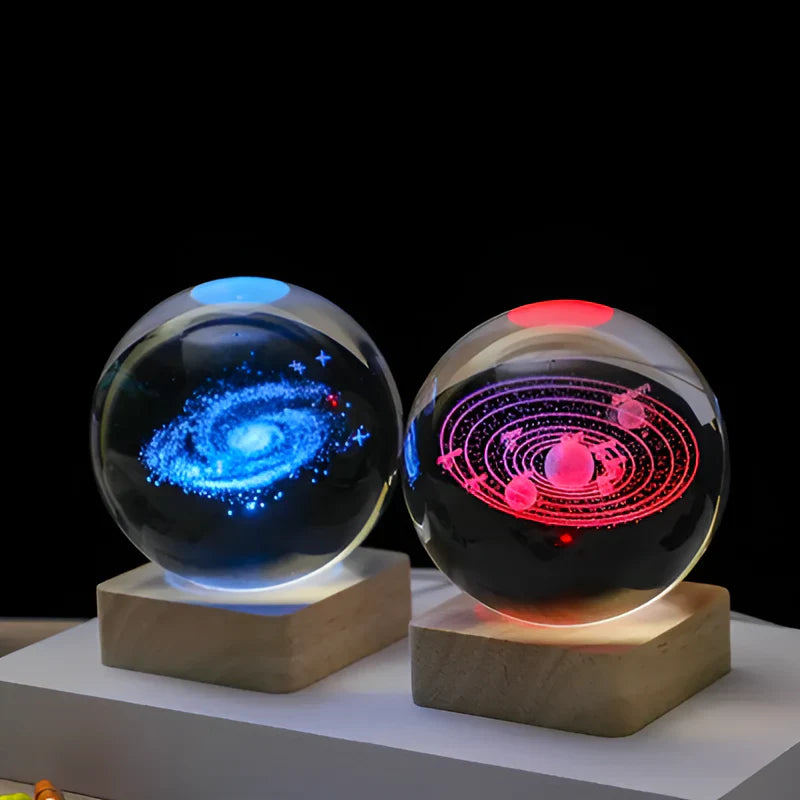 Galactische gloed - magische LED-melkwegstelsel kristallen bol