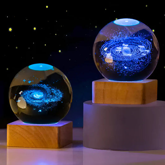 Galactische gloed - magische LED-melkwegstelsel kristallen bol