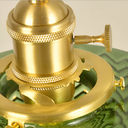 GlamourGlazen hanglamp - vintage groene hanglamp - cilindrische lamp