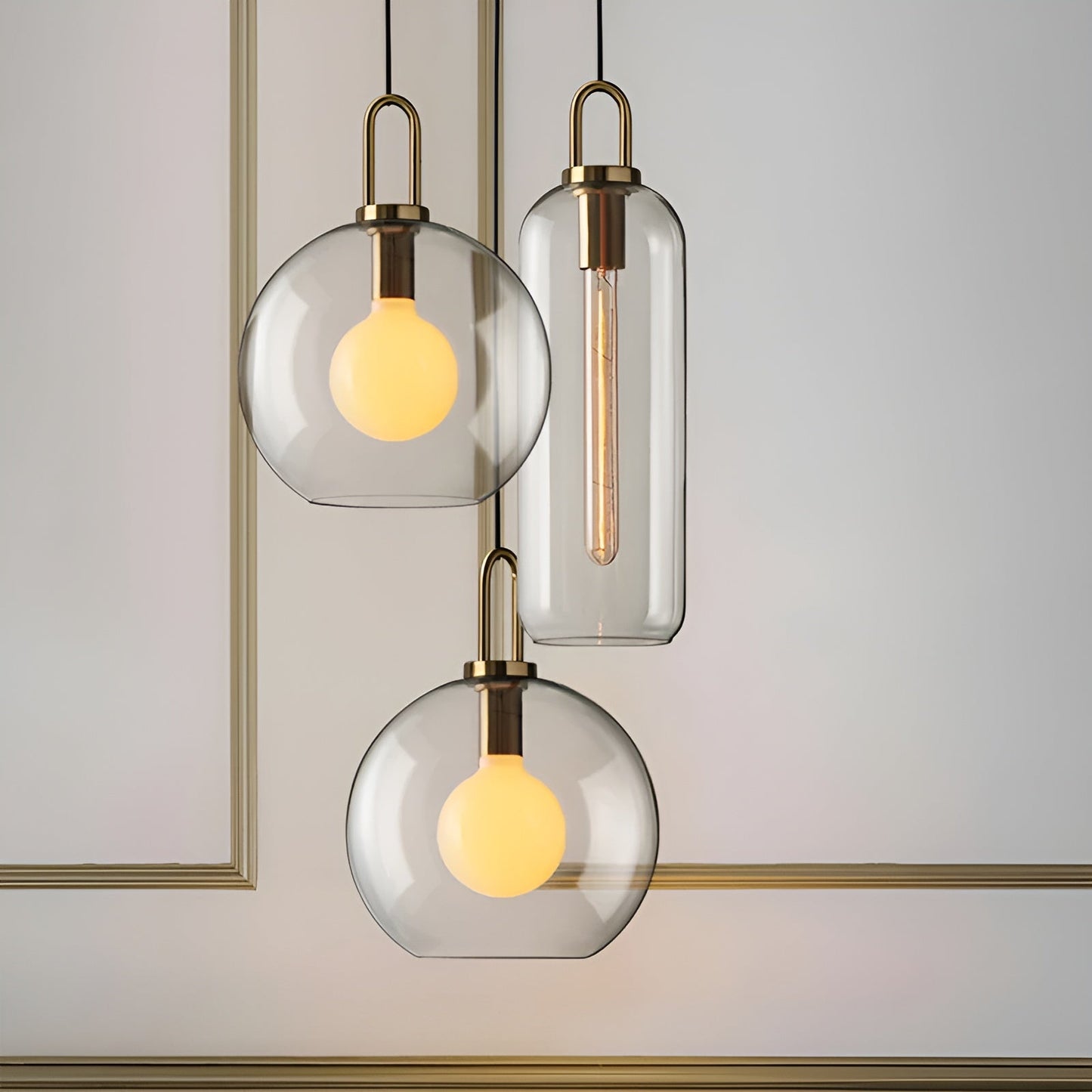 GlassGleam hanglamp - enkelzijdige vintage glazen bol