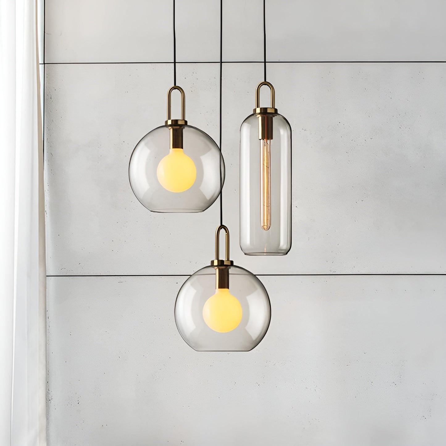 GlassGleam hanglamp - enkelzijdige vintage glazen bol