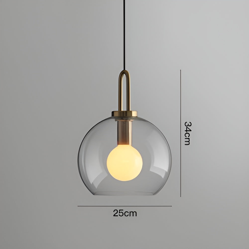GlassGleam hanglamp - enkelzijdige vintage glazen bol