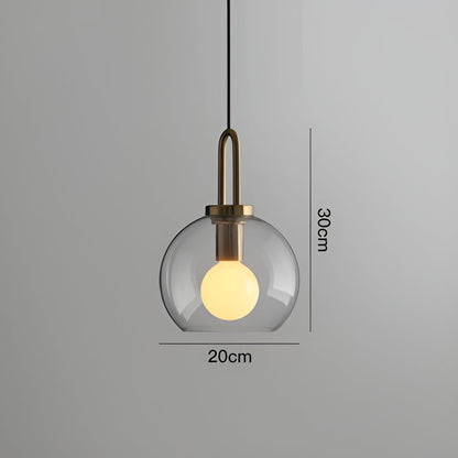 GlassGleam hanglamp - enkelzijdige vintage glazen bol