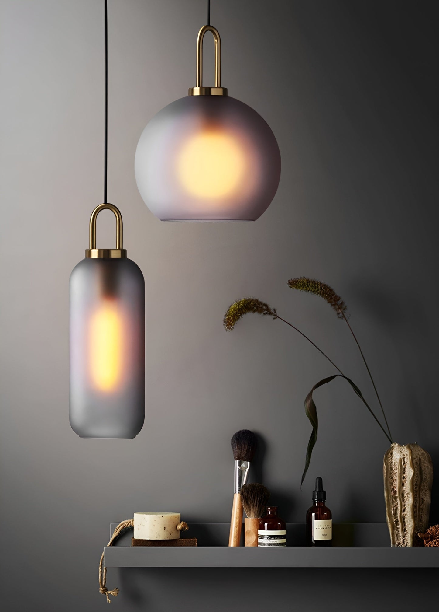 GlassGleam hanglamp - enkelzijdige vintage glazen bol