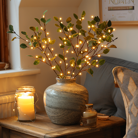 Glimmery branch lights - magische led fairy lights op batterijen - 70cm glinsterende kunsttak