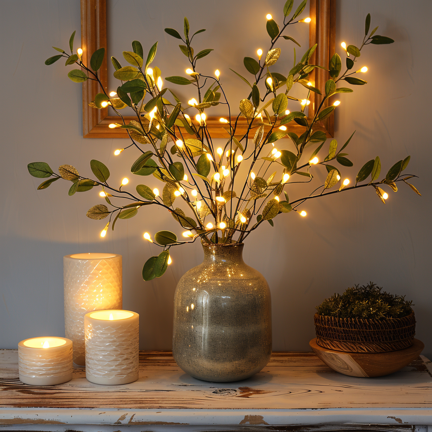 Glimmery branch lights - magische led fairy lights op batterijen - 70cm glinsterende kunsttak