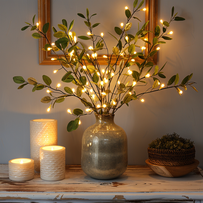 Glimmery branch lights - magische led fairy lights op batterijen - 70cm glinsterende kunsttak