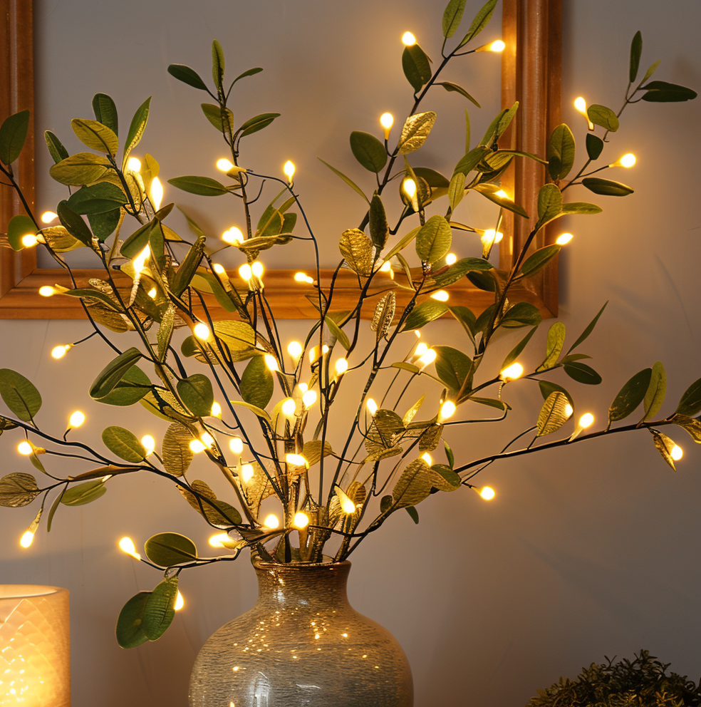 Glimmery branch lights - magische led fairy lights op batterijen - 70cm glinsterende kunsttak