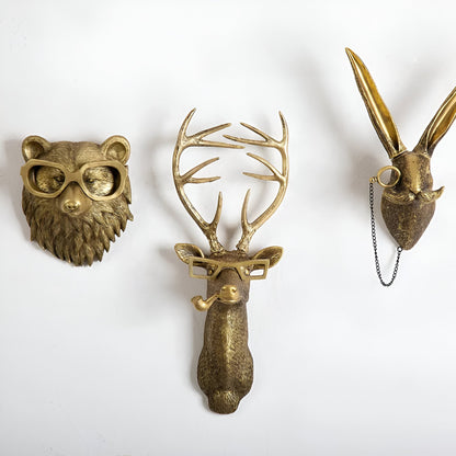 Golden Head - multifunctionele head wandhaak decoratie en wandopslag