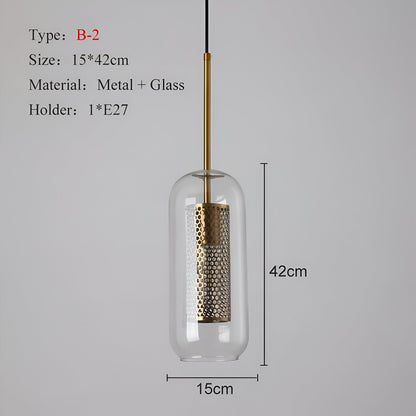 HiveGlim - geometrische glazen hanglamp met honingraatmotief - vintage loft lighting