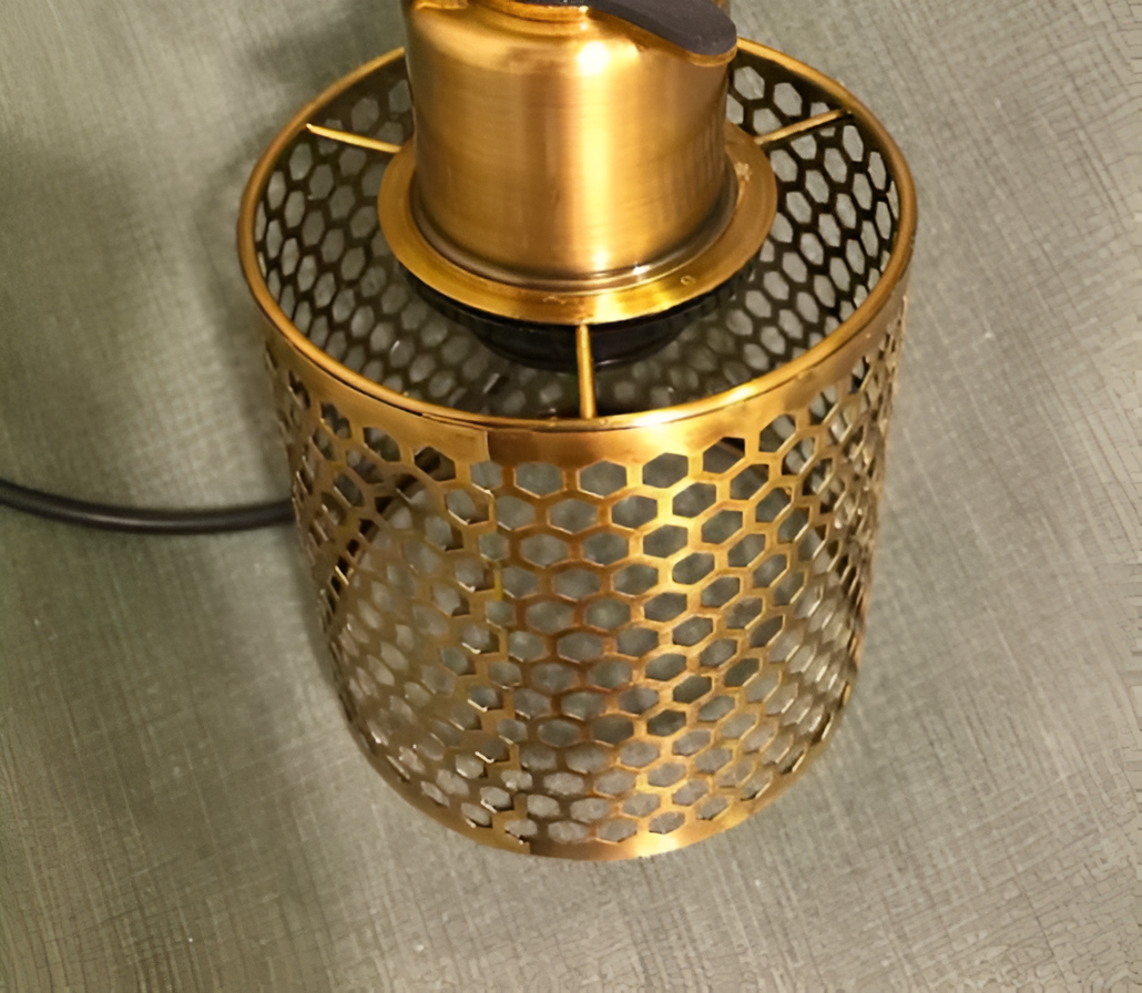 HiveGlim - geometrische glazen hanglamp met honingraatmotief - vintage loft lighting
