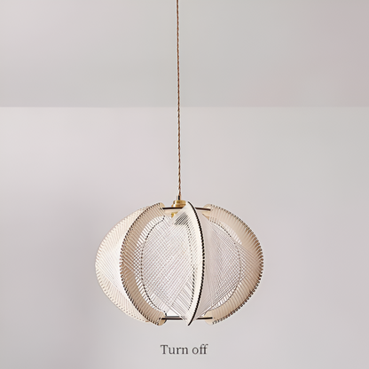 Kirei hanglamp - geometrische hanglamp van henneptouw en hout - wabi sabi verlichting