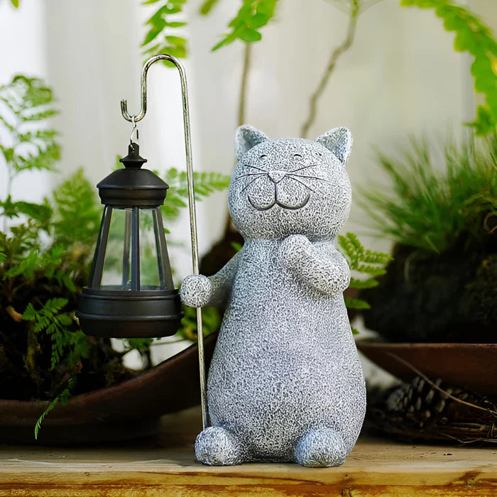 KittyBeam- betoverende lantaarn met kattenbeeld op zonne-energie voor tuinplezier