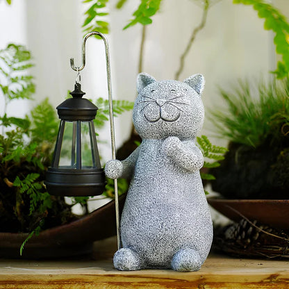 KittyBeam- betoverende lantaarn met kattenbeeld op zonne-energie voor tuinplezier