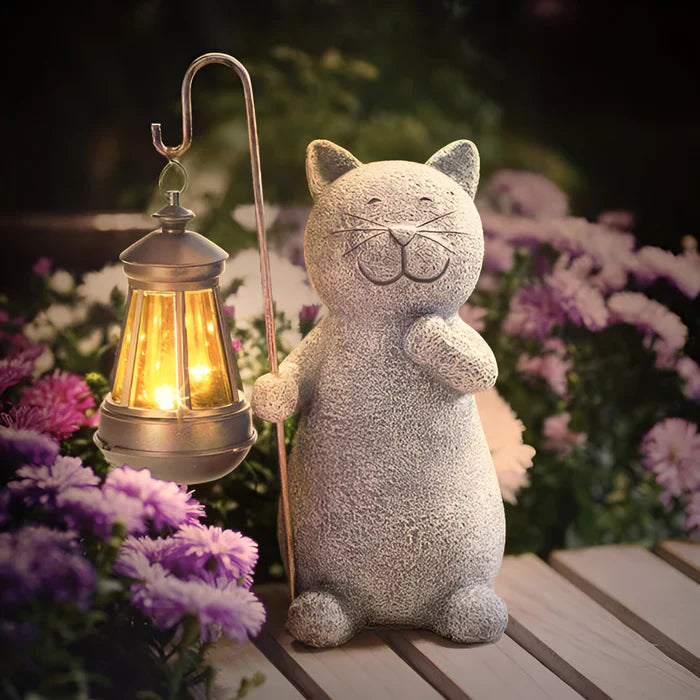KittyBeam- betoverende lantaarn met kattenbeeld op zonne-energie voor tuinplezier