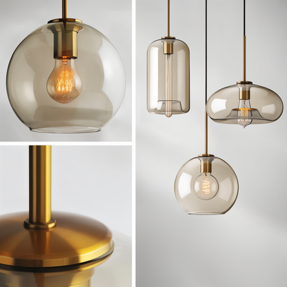 Klare Perle hanglamp - plafondlamp van industrieel loftglas