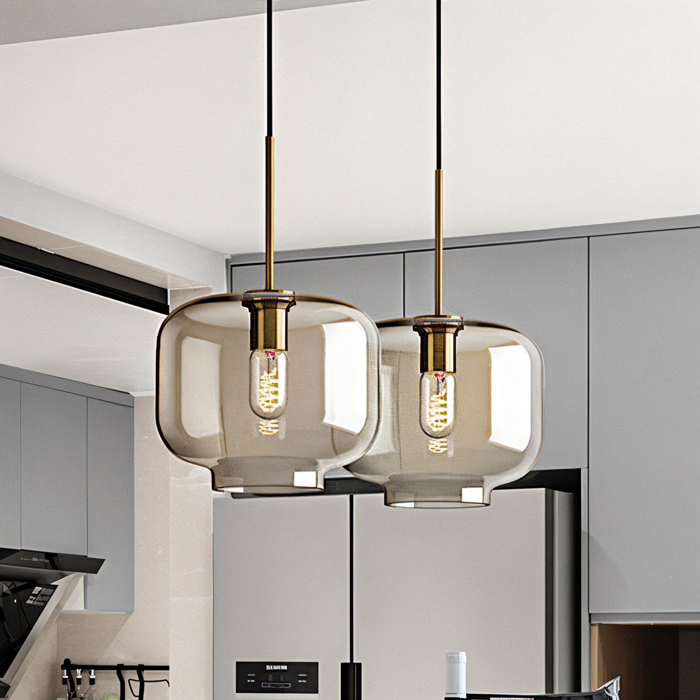 Klare Perle hanglamp - plafondlamp van industrieel loftglas